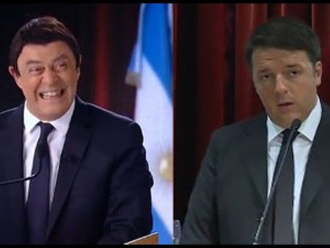 Crozza e Renzi leggono poema di Borges e dei Fratelli Righeira 22-02-2016