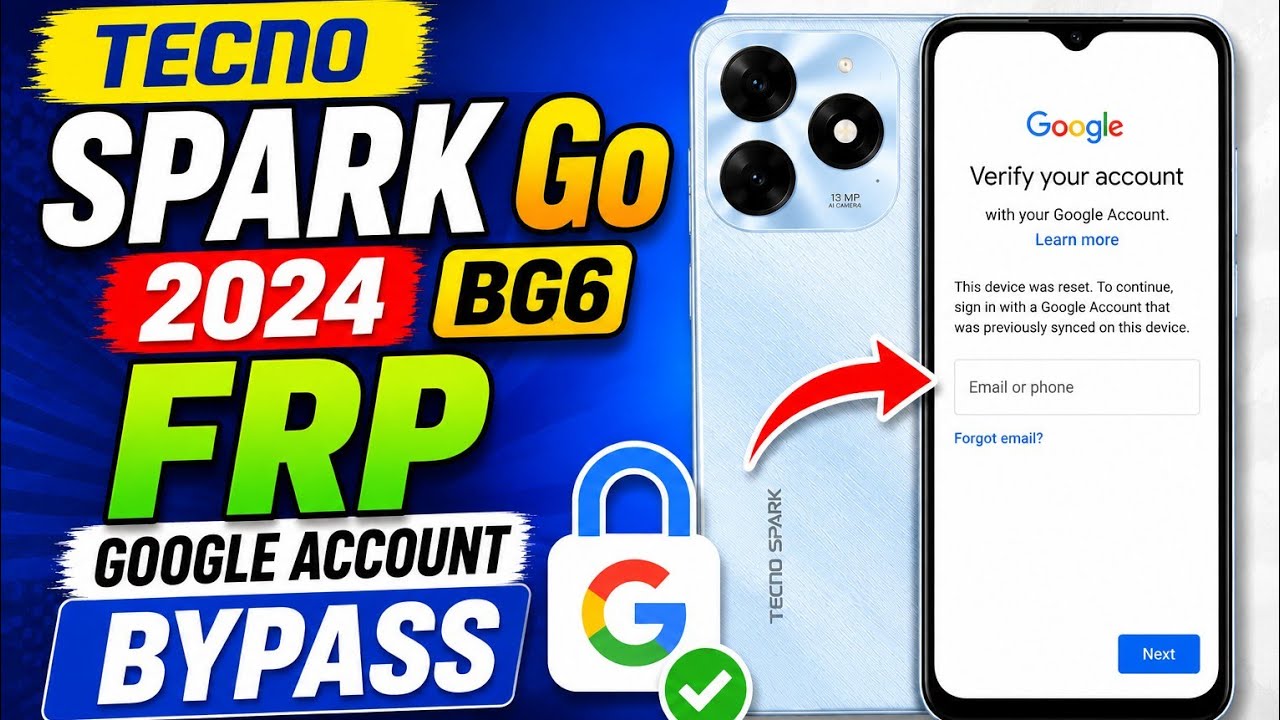 Tecno Spark Go 2024 (BG6) Android 13 Frp Bypass | Tecno Spark Go Google Account Remove Easy Method