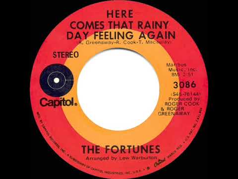 1971 HITS ARCHIVE: Here Comes That Rainy Day Feeling Again - Fortunes (stereo 45)