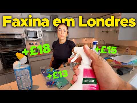 We earned £156 (1100 Reais) in one day to clean this house in LONDON!