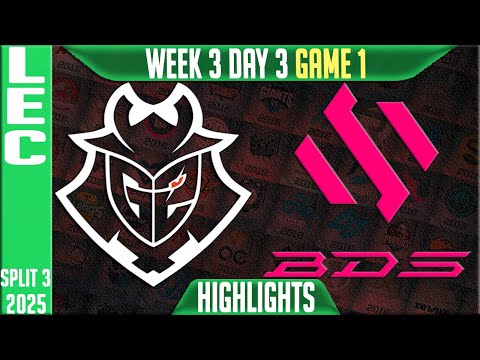 G2 vs BDS Game 1 Highlights | LEC W3D3 Split 3 | G2 Esports vs Team BDS