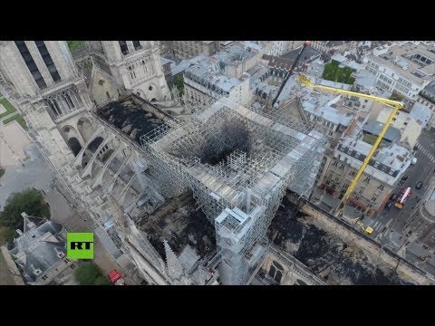 VIDEO: Un dron muestra los daños que dejó el incendio ocurrido en la catedral de Notre Dame