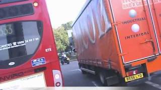 preview picture of video 'Silly Cyclist - Very near miss at Elephant and Castle'