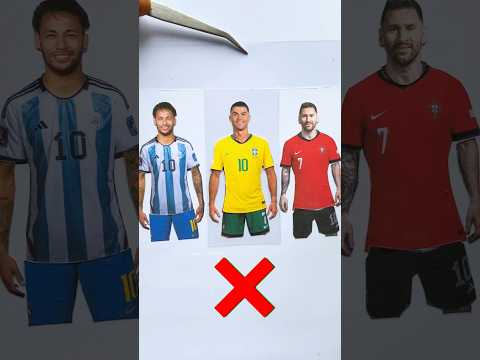 Ronaldo,Messi and Neymar jerseys exchange 🤔👕#football #ronaldo #messi #shorts