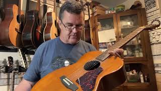 Video thumbnail for 60’s Harmony H165 OM sized, X-Brace conversion DEMO by Brian McFarland