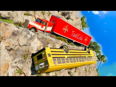 Cars vs Cliff Drops 💥 | Realistic Physics FAILS – BeamNG DRIVE