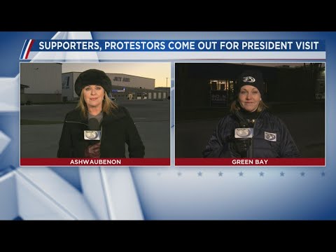 Team coverage of President Trump's Visit Michele McCormack and Connie Fellman WFRV