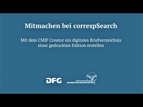 Tutorial – Mitmachen bei correspSearch