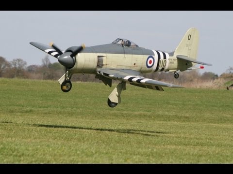 GIANT 1/4 SCALE RC HAWKER SEAFURY MOKI 250cc FOLDING WINGS - MICK - LMA MODEL AIRSHOW ROUGHAM - 2013