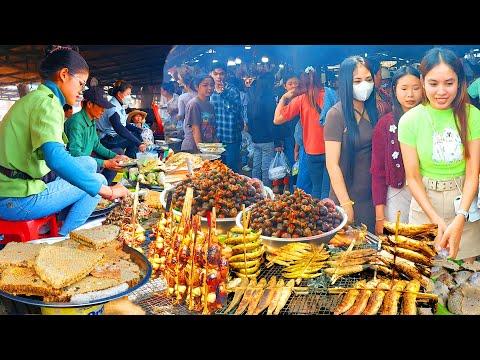 Countryside Best Street Food at Oudong Resort - Fish Cake, Chicken, Bee, Snail, Frog, Crab & More