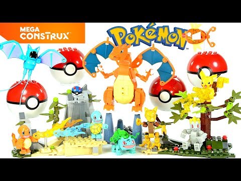 Pokémon Pikachu Bulbasaur Squirtle Charmander Magikarp Abra Machop Zubat & Charizard Mega Construx