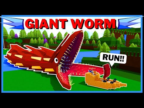 Destructive GIANT WORM In Roblox Build A Boat For Treasure