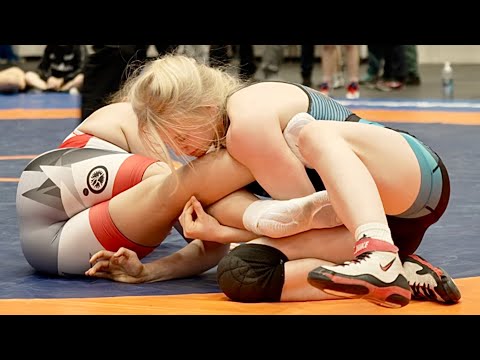 U17 Emily Vislapu (EST) vs Lisette Böttker (EST) 57kg. Women girls wrestling tournament. B-cam-man
