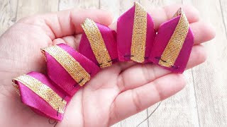 Amazing Ribbon Art|DIY Ribbon Flower Rakhi|Handmade Rakhi designs 2021|Cloth Flowers|Quicky Crafts
