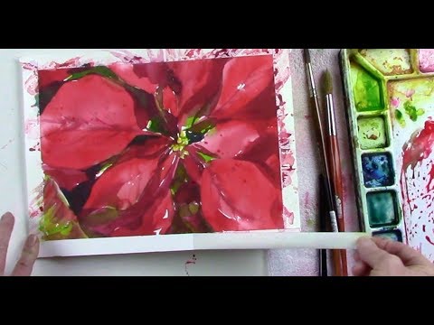 Paint a Poinsettia in Watercolor for the Holidays