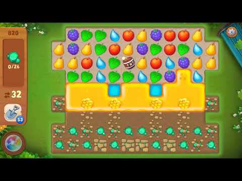 Gardenscapes Level 820 Walkthrough "No Boosters Used"