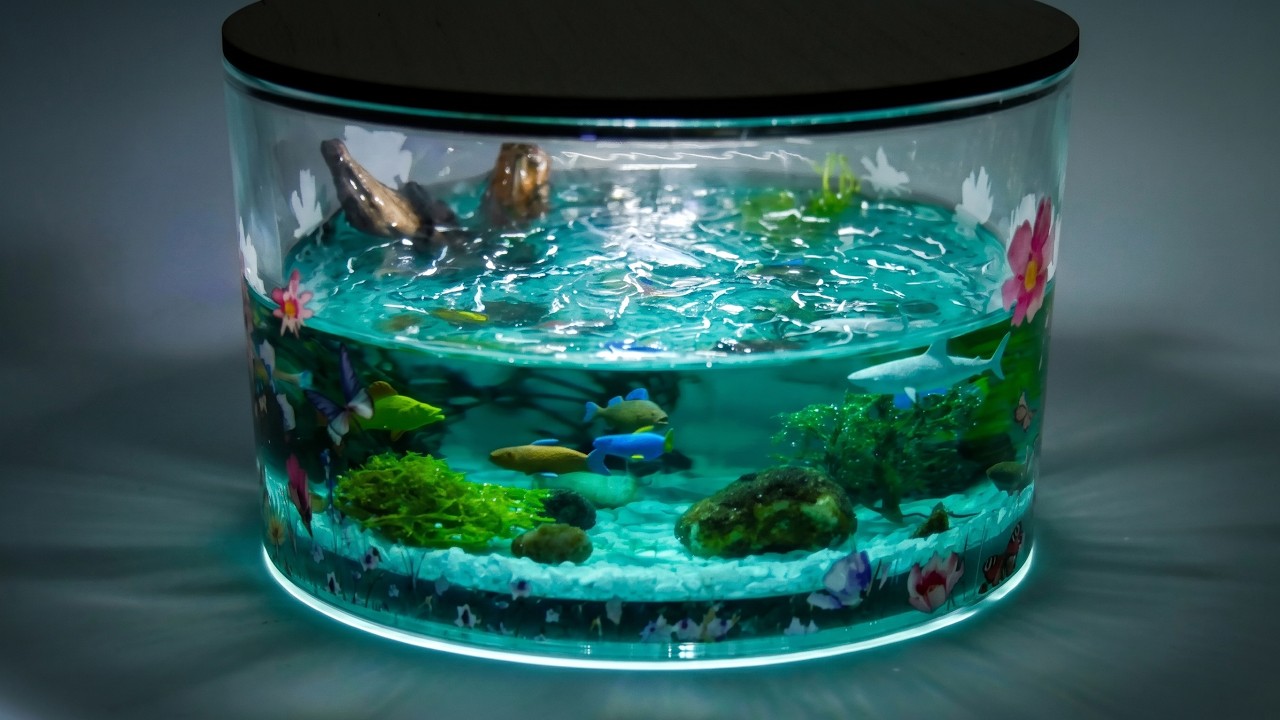 DIY Mini Aquarium Lamp from Epoxy Resin | Fish Diorama Resin Art