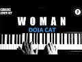 Doja Cat - Woman Karaoke LOWER KEY Slowed Acoustic Piano Instrumental Cover [MALE KEY]