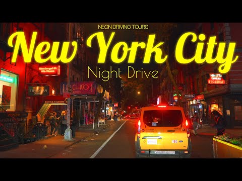 4K HDR Night Drive around New York City in the Fall