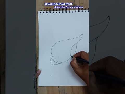 How to draw Conch Shell (Shankha) || Art by: Subhendu Das #shorts #drawing #short  #youtubeshorts
