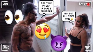 DID YOU ORDER A MALE STRIPPER? Prank On College Students😍(Gone Right👀) #viral #jubilee #prank