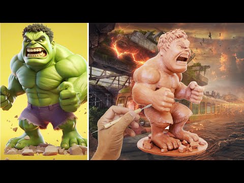 Sculpting HULk-The Green Giant’s Rage-Timelapse #SculptingLegends, #Sculpting