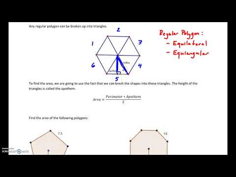 Geo Video 5C: Area of Regular Polygon