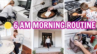 6 AM MORNING ROUTINE | STAY AT HOME MOM SCHEDULE | cleaning, cooking, workout | Amy Darley