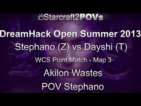 SC2 HotS - DreamHack Open 2013 - Stephano vs Dayshi - WCS Match - Map 3 - Akilon Wastes - Stephano