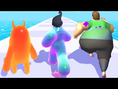 Blob Runner 3D vs Fat Pusher vs Join Blob Clash 3D - All Levels Gameplay Android, iOS