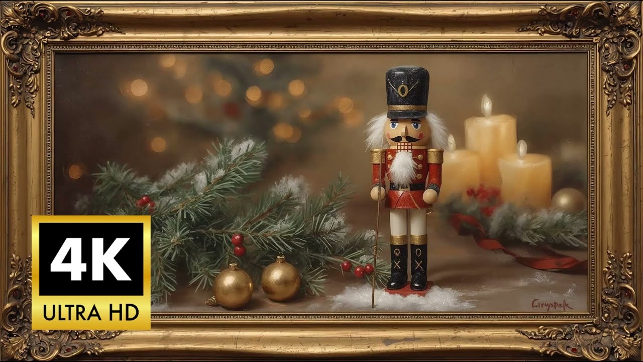 Nutcracker Christmas 4K Ambiance | Framed Christmas TV Art | Christmas Music