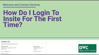 How To Login in To Insite for the First Time
