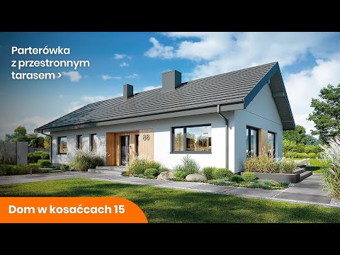 Dom w kosaćcach 15 – Dom parterowy z przestronnym tarasem - ARCHON+ Projekty Domów