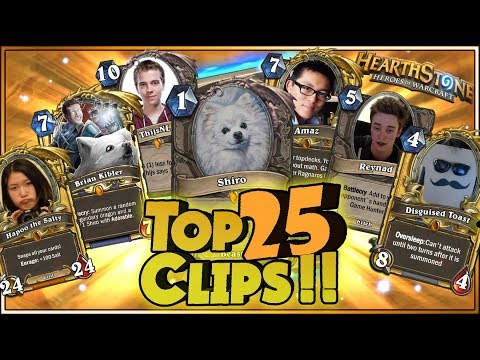 Hearthstone - TOP 25 POPULAR CLIPS - Kripp, Toast, Kibler, Hafu and more! -Frozen Throne Rng Moments