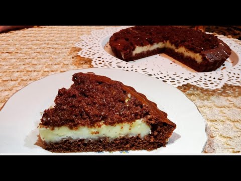 كيك الشيكولاته بالكاسترد تحلاية باردة اقتصاديه مذاق رائع  بمكونات متوفره ف كل بيت