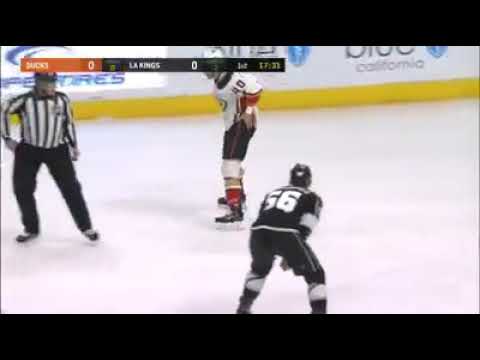 3 fights erupt in a span of 4 seconds between the Ducks and Kings. Old time hockey!