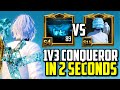 FEITZ 1V3 CONQUEROR SQUAD IN 2 SECONDS!! | PUBG Mobile