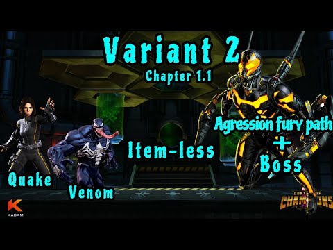 Variant 2.1.1 Aggression Fury Path itemless with Quake & Venom #MCOC (Marvel Contest of Champions)