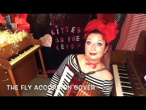 “The Fly”(shhh song) accordion parody song cover Cabin Fever Follies w Kitten on the Keys