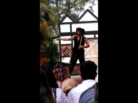 Fire whip, juggle sword show