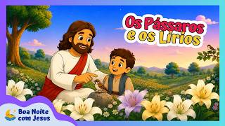 🐦 Os Passarinhos e os Lírios do Campo | História Bíblica para Dormir 🌙 Boa Noite com Jesus