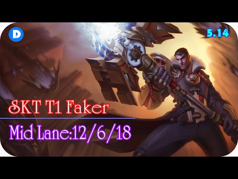 SKT T1 Faker Jayce vs Ryze Mid Lane - Season 5 - Patch 5.14 - KR Challenger SoloQ