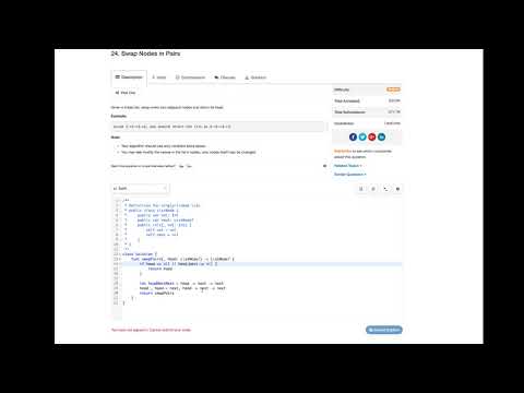 Leetcode #24 Swap Nodes in Pairs