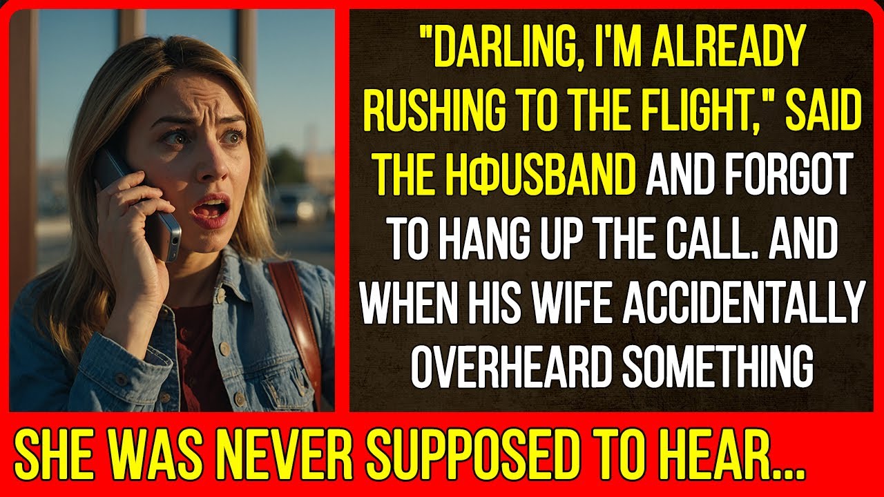"Darling, I'm already rushing to the flight." And when his wife accidentally overheard something she