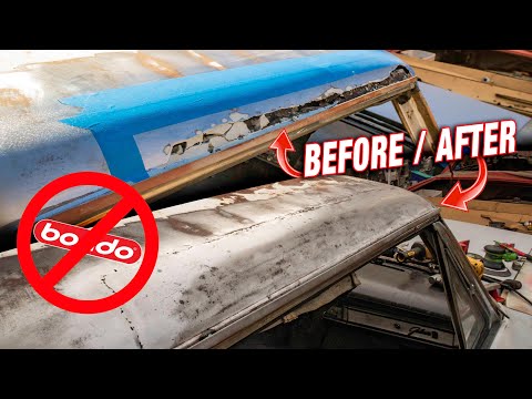 Repairing My Galaxies BONDO PACKED ROOF! *Rust Repair and New Metal*