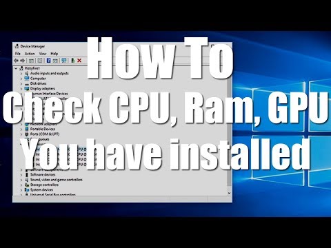 How To Check Your PC Hardware Specs CPU RAM GPU DISKS