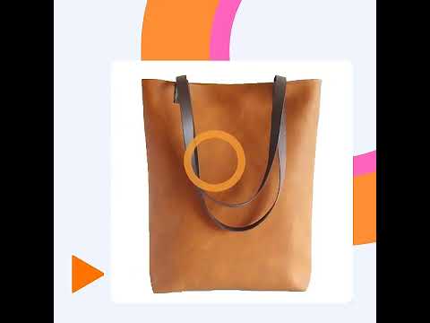 Handled plain leather suede tote bag custom size