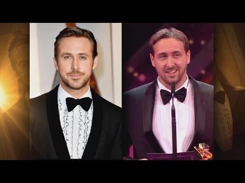 , title : 'Man Pretending To Be Ryan Gosling Accepts Award On His Behalf As Oscars Spoof'