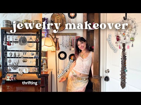 AESTHETIC JEWELRY MAKEOVER! thrifting storage, decluttering, and organizing (pinterest-inspired)