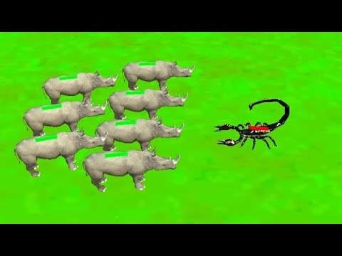 RHINOCEROS ARMY vs. IMPERIAL SCORPIONS - Animal Revolt Battle Simulator